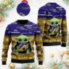 Baby Yoda Baltimore Ravens Christmas Ugly Sweater - Narides