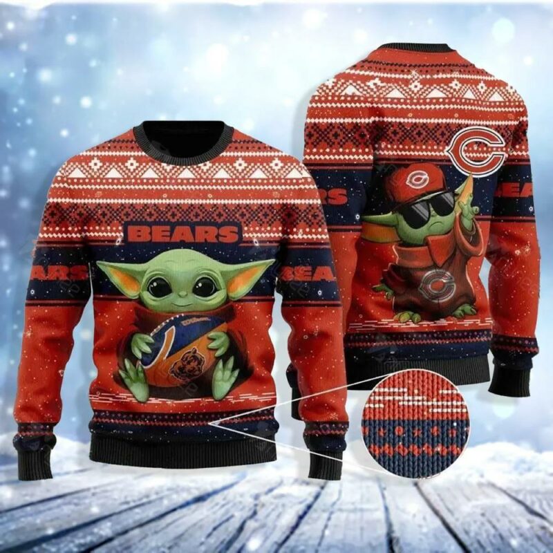 Baby Yoda Nfl Chicago Bears Christmas Limited Ugly Sweater - Narides