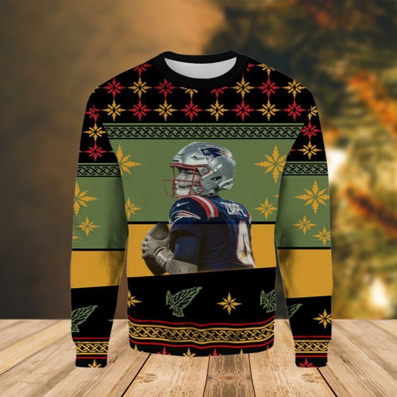 Bailey Zappe New England Patriots Christmas Awesome Ugly Sweater - Narides