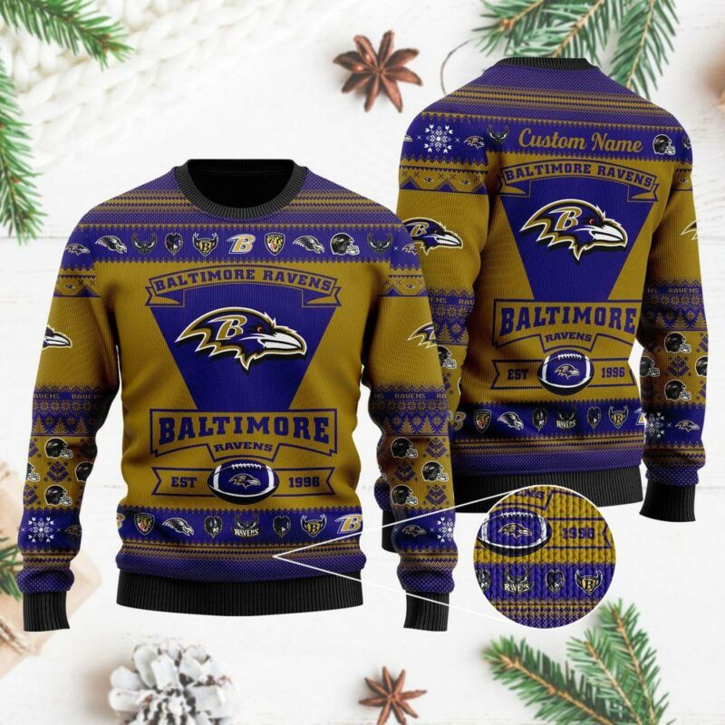 Baltimore Ravens American Football Nfl Christmas Limited Ugly Sweater - Narides