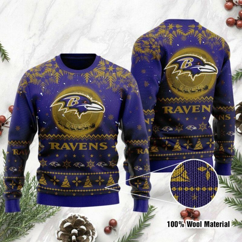 Baltimore Ravens Christmas Awesome Ugly Sweater - Narides