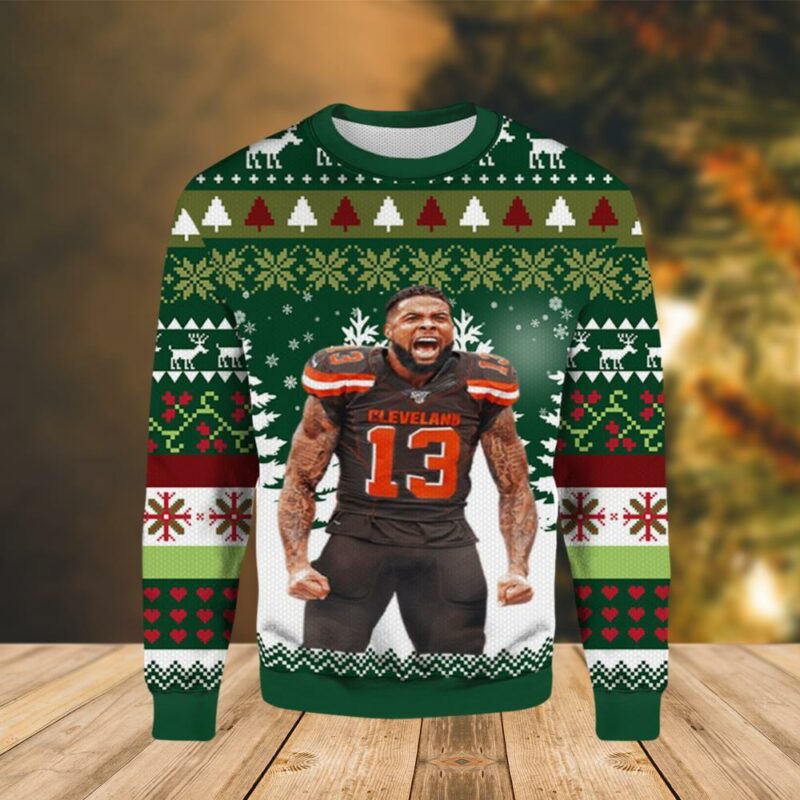 Beckham Jr Cleveland Browns Christmas Ugly Sweater - Narides