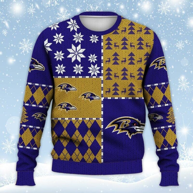 Best 2024 Baltimore Ravens Christmas Awesome Ugly Sweater - Narides