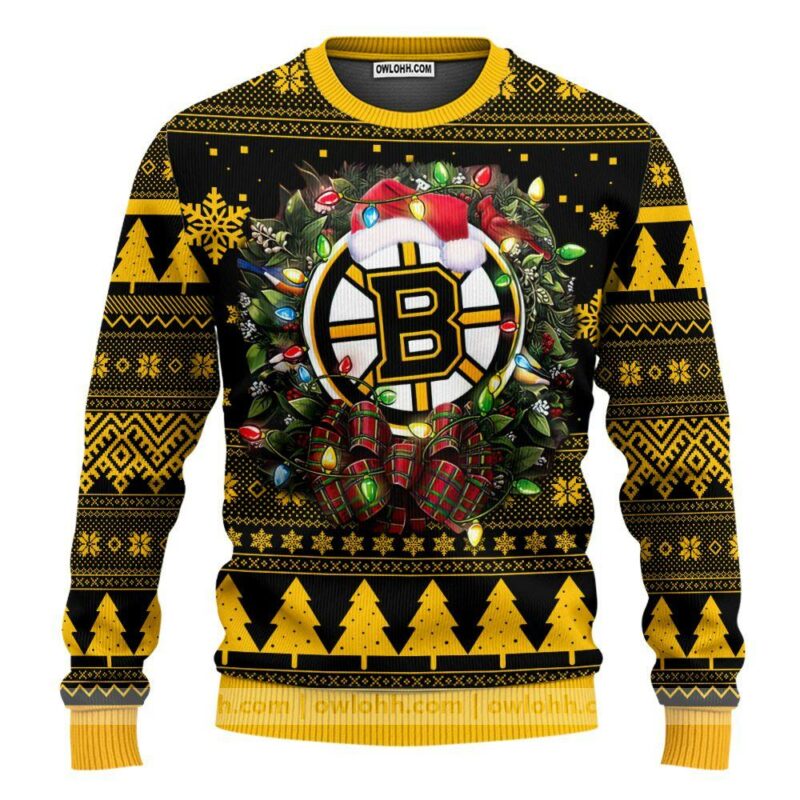 Boston Bruins Party Ideas Christmas Jumper Ugly Sweater - Narides