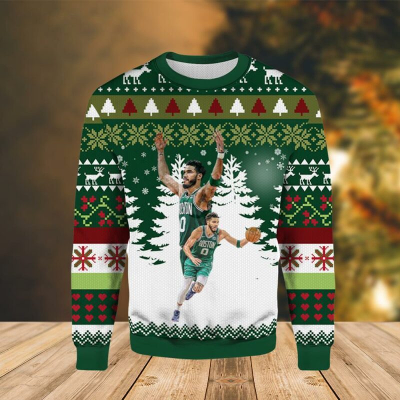 Boston Celtics Jayson Tatum Christmas Ugly Sweater - Narides