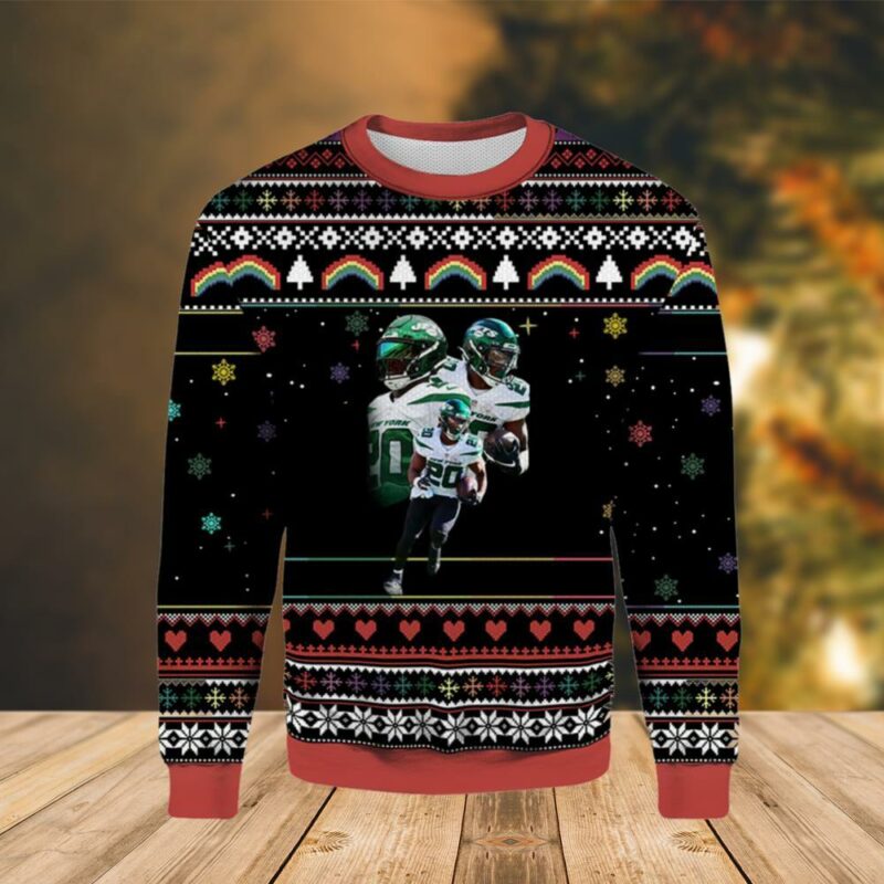 Breece Hall New York Jets Christmas Ugly Sweater - Narides