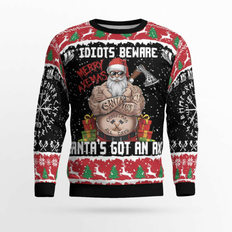 Axemas Viking Santa - Viking Ugly Christmas Sweater