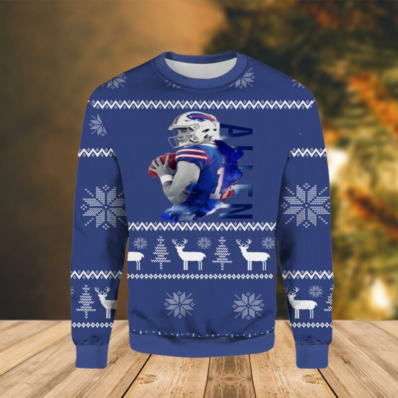 Buffalo Bills Josh Allen Christmas Ugly Sweater - Narides