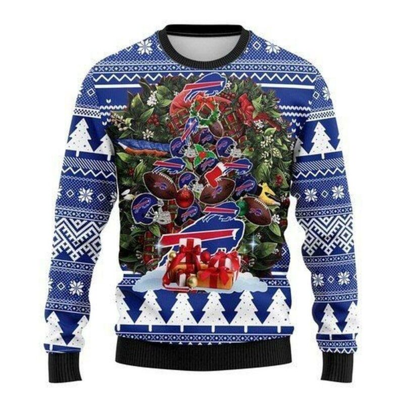 Buffalo Bills Tree Box Christmas Limited Ugly Sweater - Narides