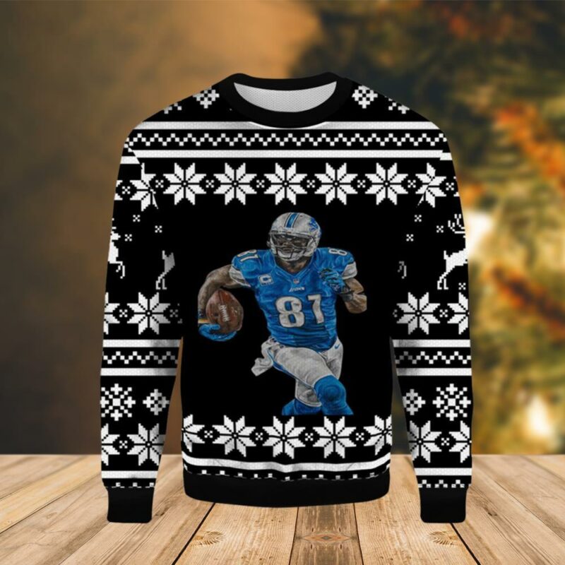 Calvin Johnson Detroit Lions Christmas Limited Ugly Sweater - Narides