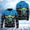 Carolina Panthers Baby Yoda Christmas Ugly Sweater - Narides