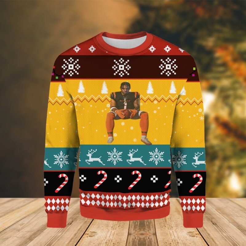 Chase 1 Bengals Bengals Christmas Awesome Ugly Sweater - Narides