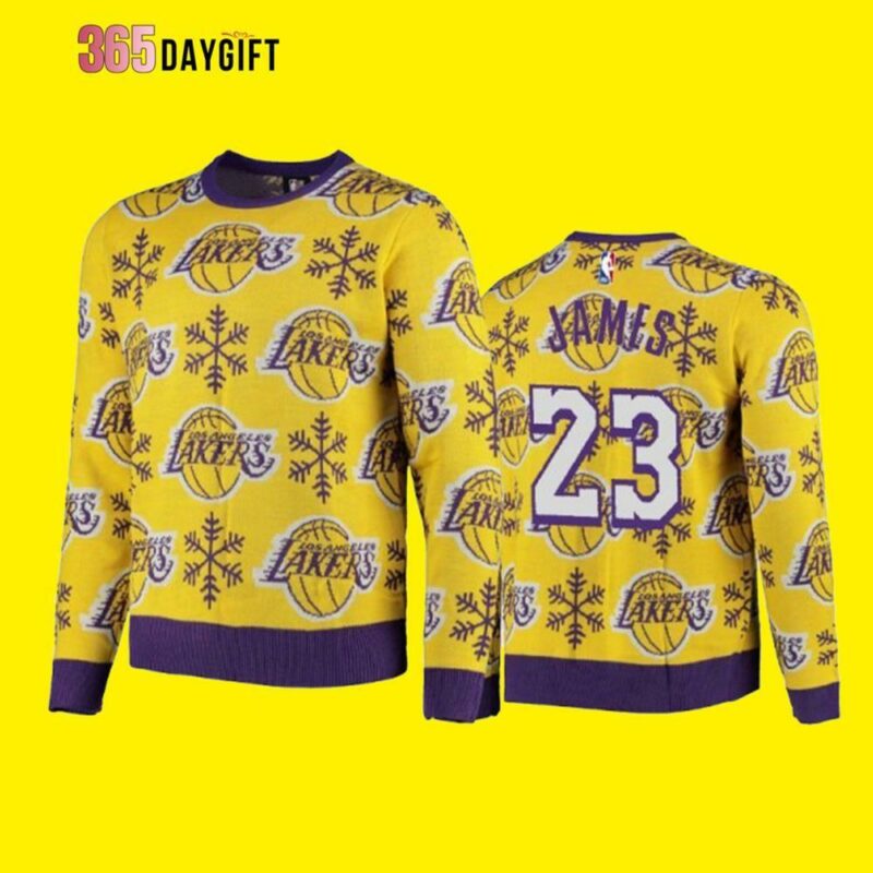 Christmas Snowflake Los Angeles Lakers Christmas Ugly Sweater - Narides