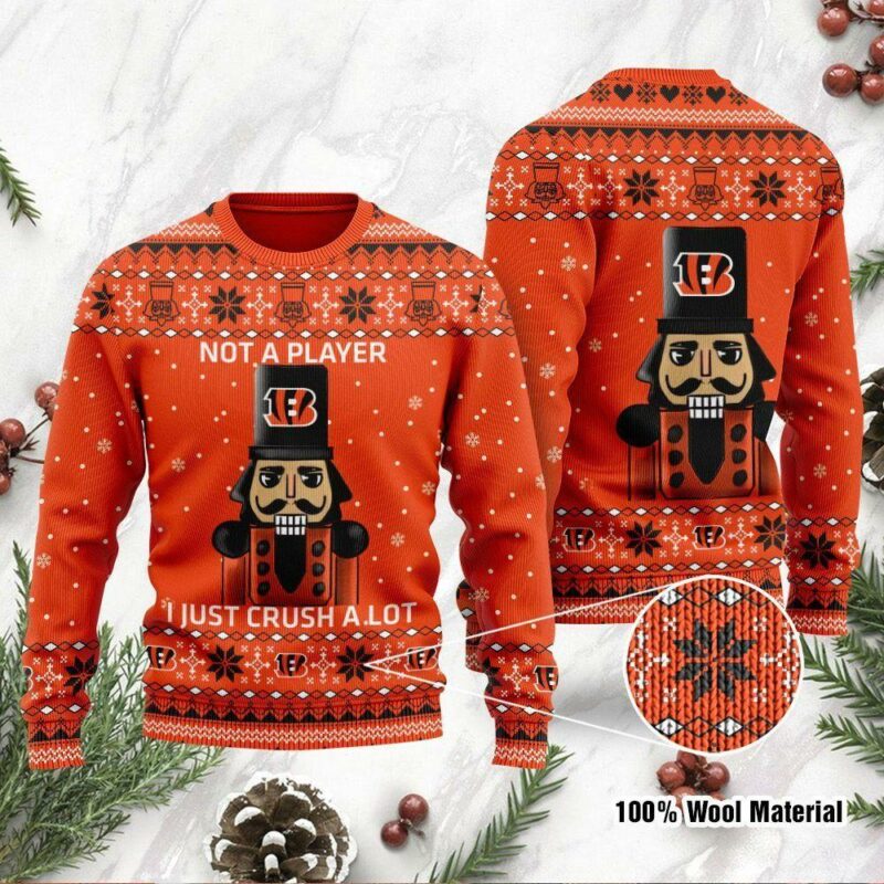 Cincinnati Bengals I Am Not A Player I Just Crush Alot Christmas Awesome Ugly Sweater - Narides