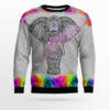 Elephant Mandala Color Ugly Christmas Sweater