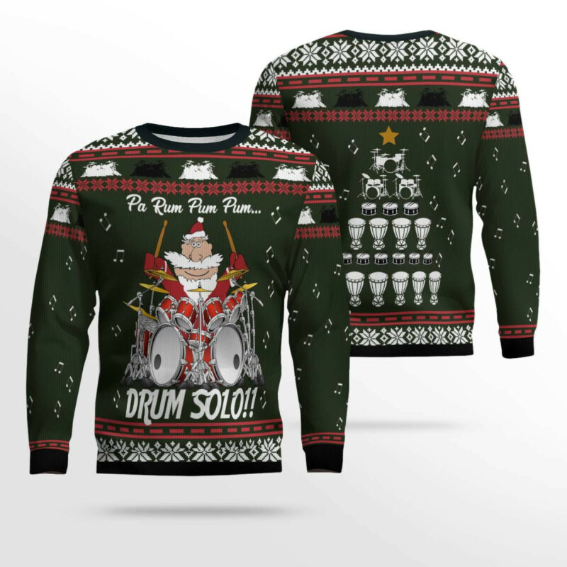 Drum Solo Ugly Christmas Sweater