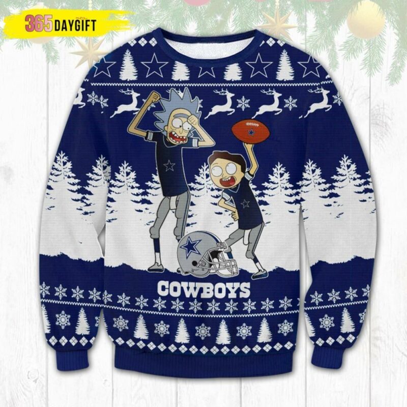 Dallas Cowboys Rick Morty Dallas Cowboys Christmas Ugly Sweater - Narides