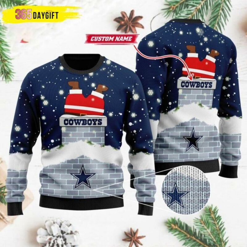 Dallas Cowboys Santa Claus Custom Dallas Cowboys Christmas Awesome Ugly Sweater - Narides