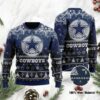 Dallas Cowboys Santa Claus In The Moon Christmas Awesome Ugly Sweater - Narides