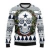 Dallas Cowboys Skull Flower Christmas Ugly Sweater - Narides