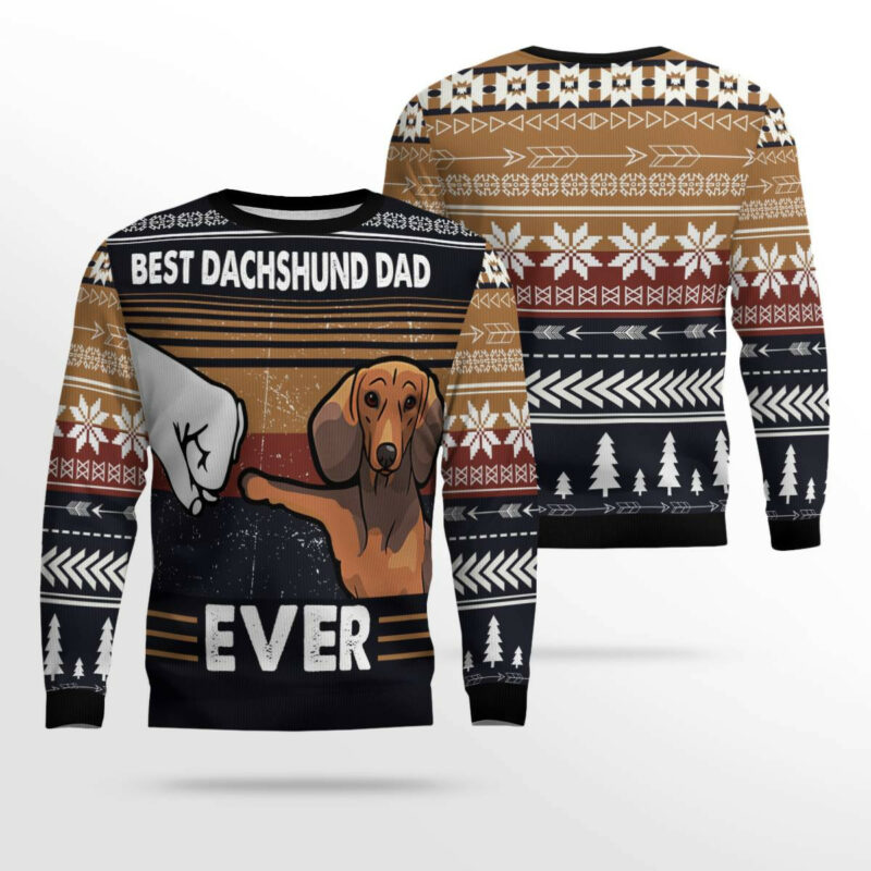 Best Dachshund Dad Ever Ugly Christmas Sweater