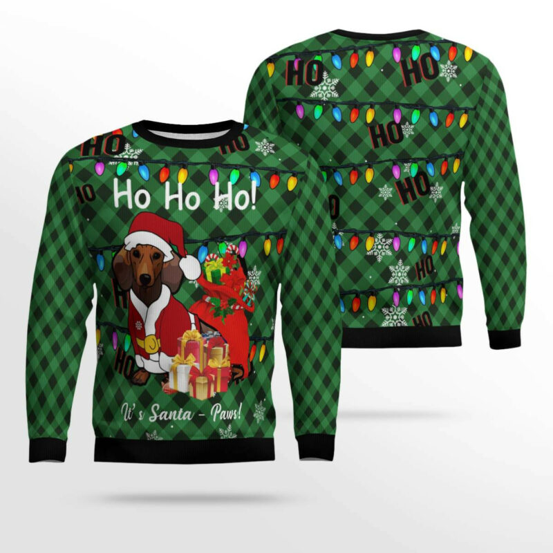 Dachshund Santa Paw Ugly Christmas Sweater