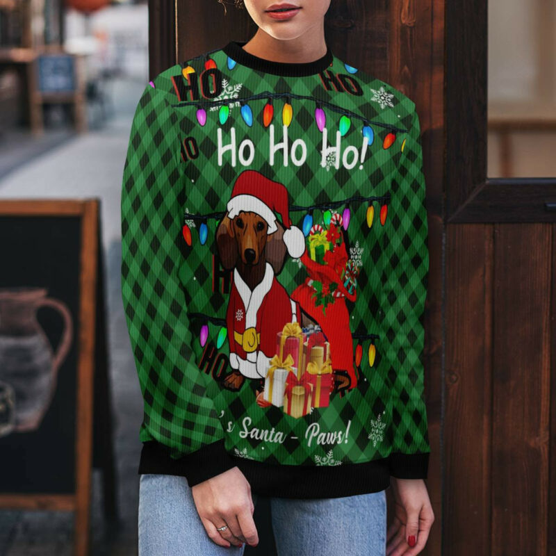 Dachshund Santa Paw Ugly Christmas Sweater