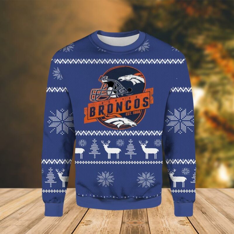 Denver Broncos Est 1960 Christmas Ugly Sweater - Narides