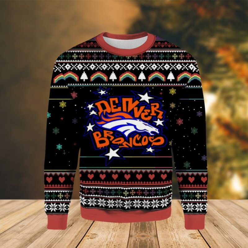 Denver Broncos Logo Star Christmas Limited Ugly Sweater - Narides