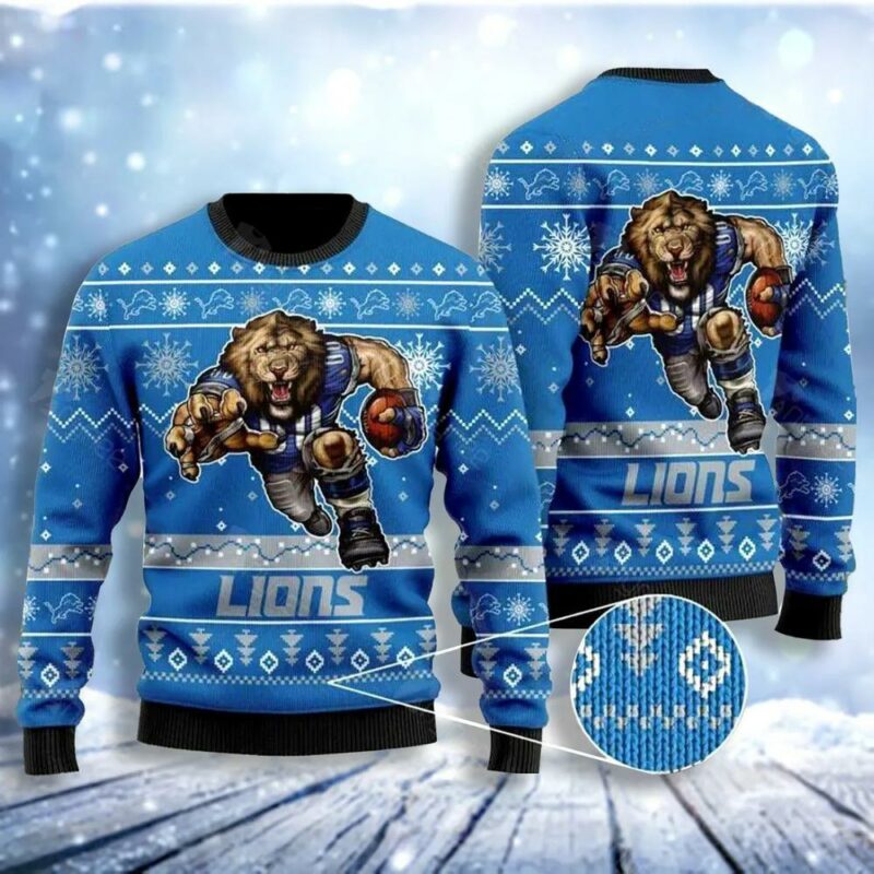 Detroit Lions Christmas Ugly Sweater - Narides