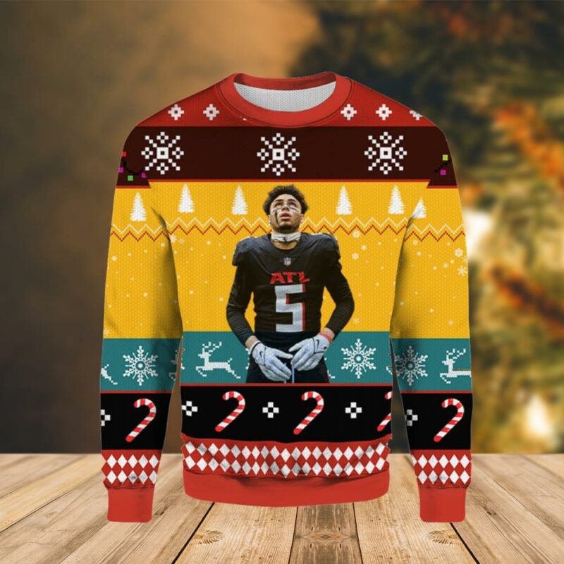 Drake London Atlanta Falcons Christmas Ugly Sweater - Narides