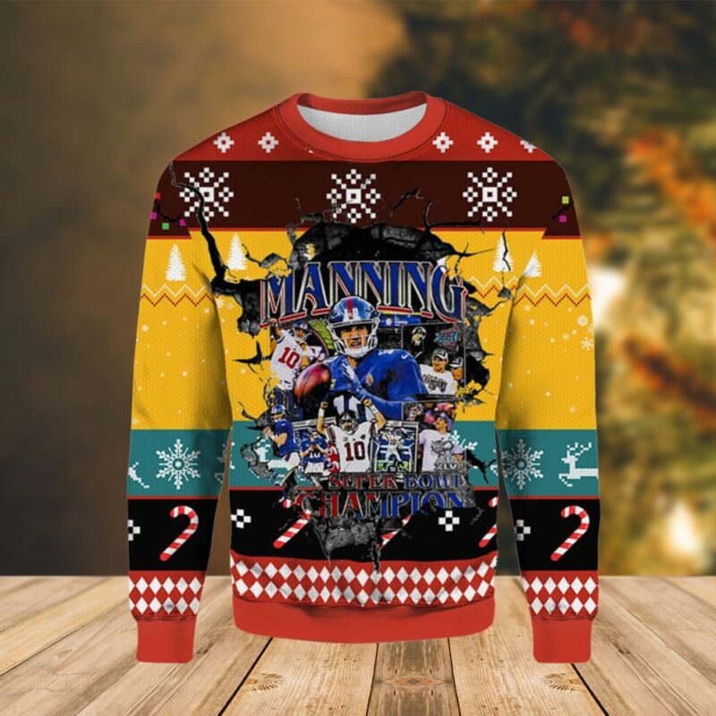 Eli Manning New York Giants Chirstmas Ugly Sweater - Narides