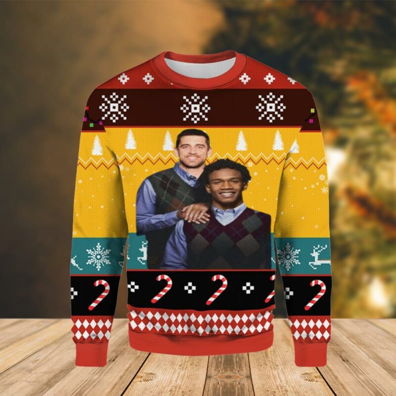 Garrett Wilson Aaron Rodgers New York Jets Christmas Ugly Sweater - Narides