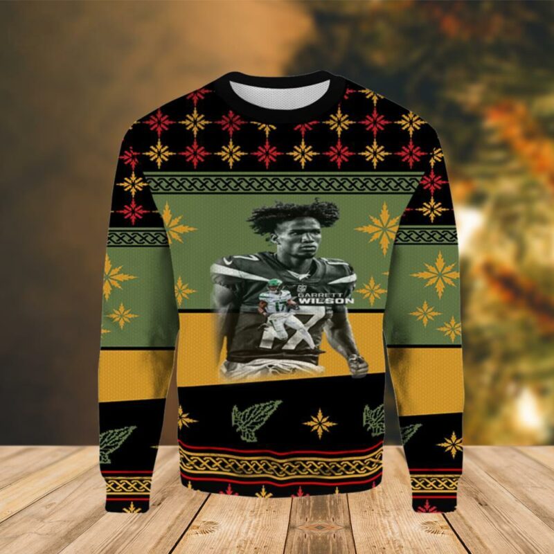 Garrett Wilson New York Jets Christmas Awesome Ugly Sweater - Narides