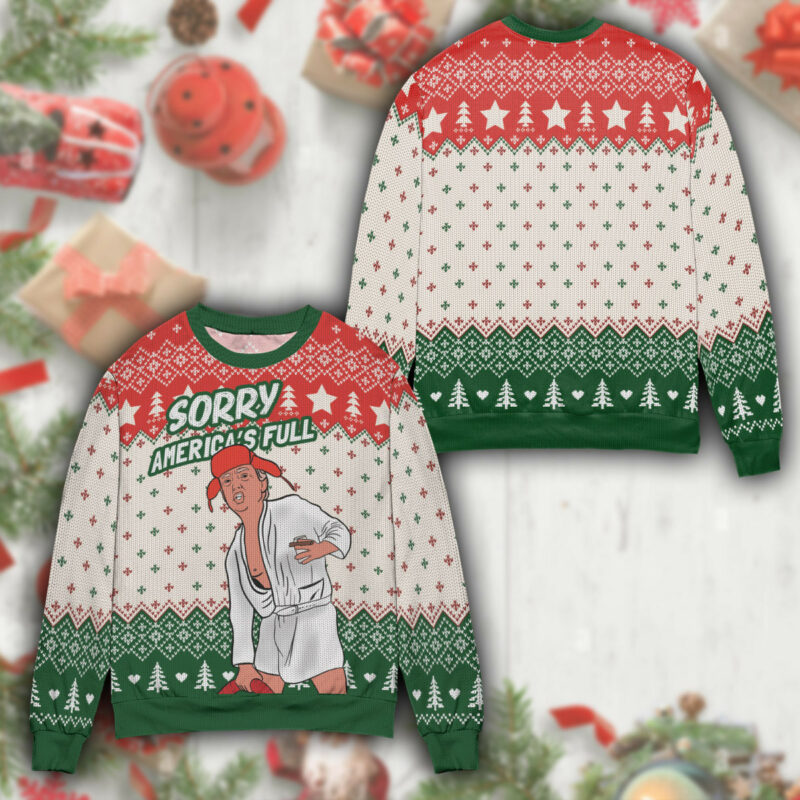 Trump Sorry America's Full Christmas Sweater 91222V - Unisex Funny Winter Holiday Ugly Christmas Sweater