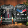 2024 I’ll Be Back Trump Christmas Sweater V - Unisex Funny Winter Holiday Ugly Christmas Sweater