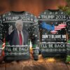 2024 I’ll Be Back Trump Christmas Sweater - Unisex Funny Winter Holiday Ugly Christmas Sweater