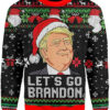 FJB Let's go Brandon Trump face Christmas sweater - Unisex Funny Winter Holiday Ugly Christmas Sweater