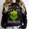 Let's Go Brandon FJB Grinch Trump Christmas Sweater - Unisex Funny Winter Holiday Ugly Christmas Sweater