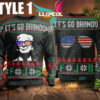 Let's Go Brandon Trump FJB Sunglasses Christmas Sweater - Unisex Funny Winter Holiday Ugly Christmas Sweater