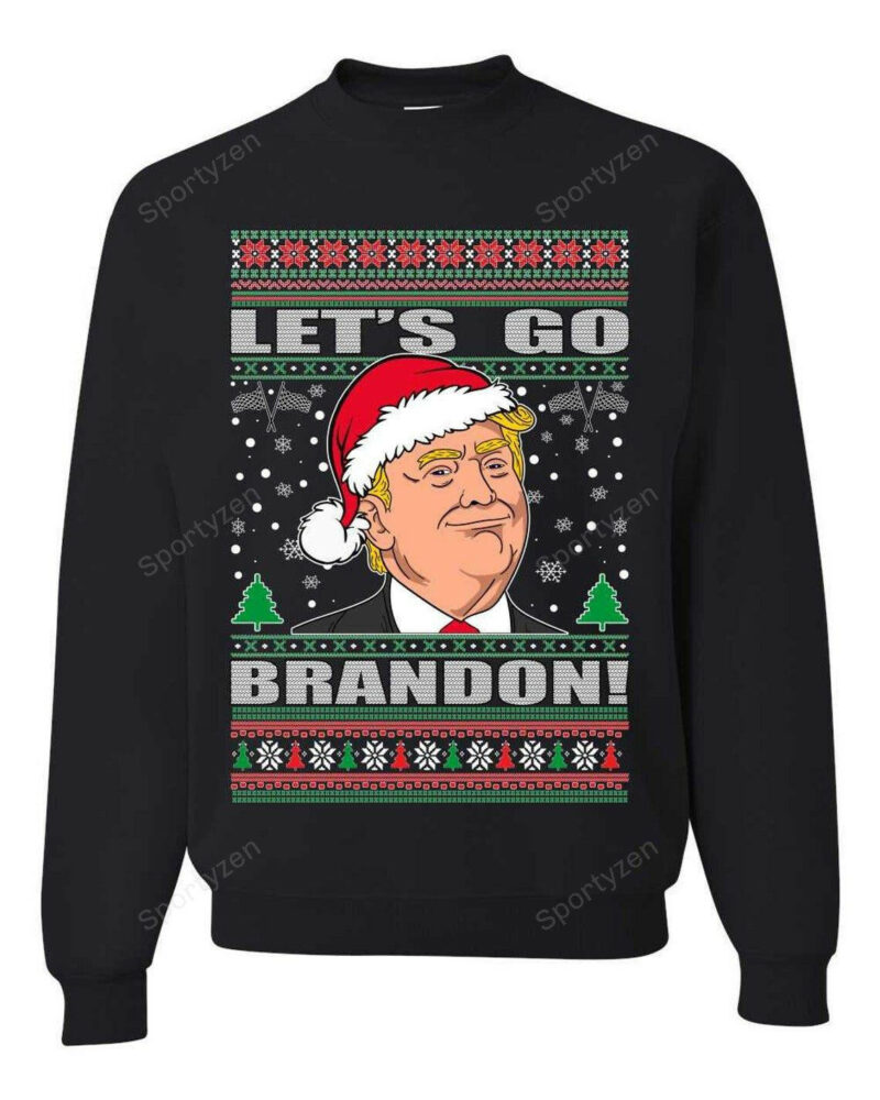 FJB Let's go Brandon Trump face 2d sweatshirt