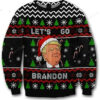 FJB Let’s Go Brandon Santa Trump Christmas Sweater - Unisex Funny Winter Holiday Ugly Christmas Sweater