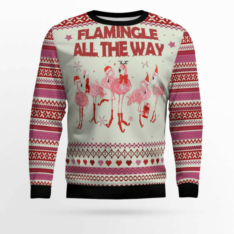 Flamingo Flamingle All The Ways Ugly Christmas Sweater