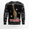 Giraffe Let It Glow Ugly Christmas Sweater