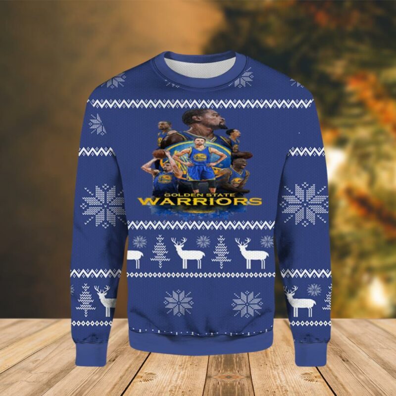 Golden State Warriors Blue Christmas Awesome Ugly Sweater - Narides