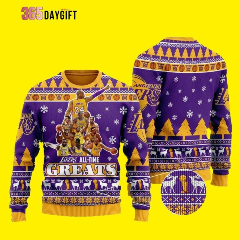 Great Team Lakers Christmas Awesome Ugly Sweater - Narides