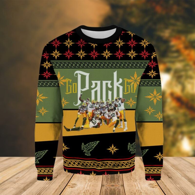 Green Bay Packers Go Pack Go Christmas Awesome Ugly Sweater - Narides