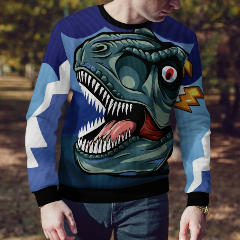 Dinosaur Face Ugly Christmas Sweater