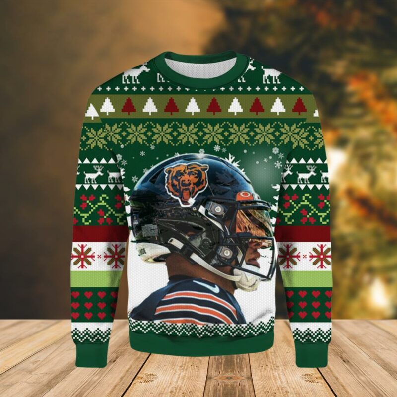 Helmet Chicago Bears Christmas Ugly Sweater - Narides