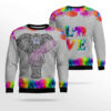 Elephant Mandala Color Ugly Christmas Sweater